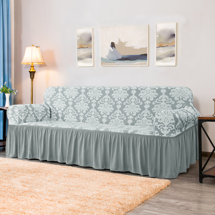 Rosdorf Park Jacquard Box Cushion Sofa Slipcover & Reviews Wayfair